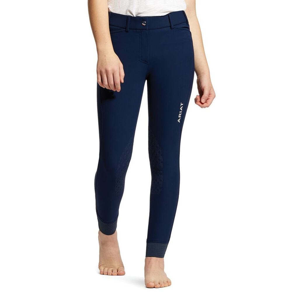 Ariat Tri Factor Grip Knee Patch Breeches Youth 16R Navy Pro Series Equestrian
